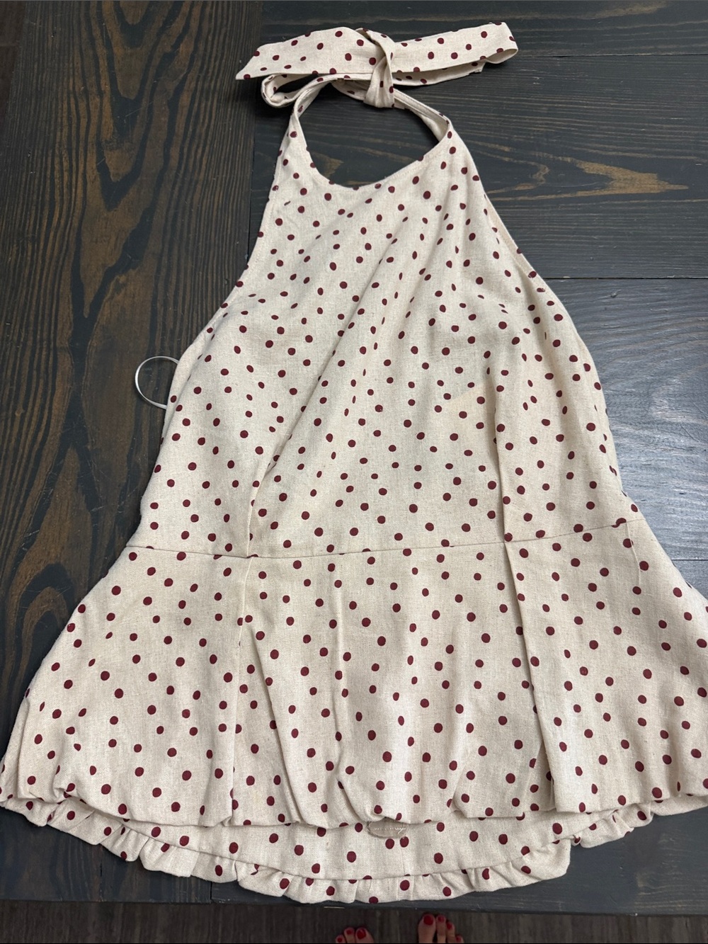 Zara Women’s Halter top with Red Polka Dots